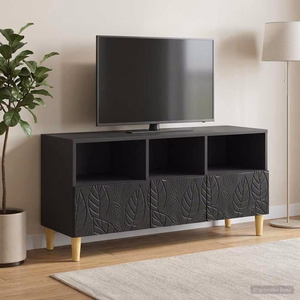 Mobile TV vidaXL in stile vintage, Nero, L 102 x P 34,5 x H 50 cm