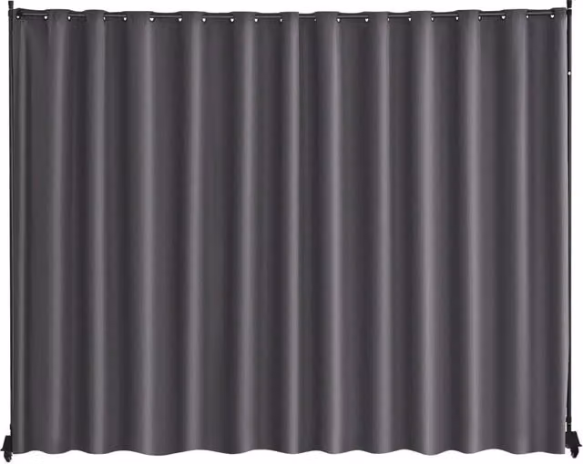 Pannello Divisorio per Ambienti con Ruote CLDMFGSH03 Schermo Privacy Portatile e Robusto per Casa e Ufficio Grigio 308,5x45x245,5 cm