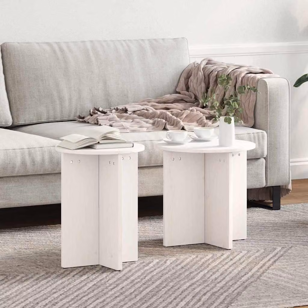 Maison Exclusive - Tavolino da caffè, 2 pezzi, bianco, 41,5 x 41,5 x 46 cm