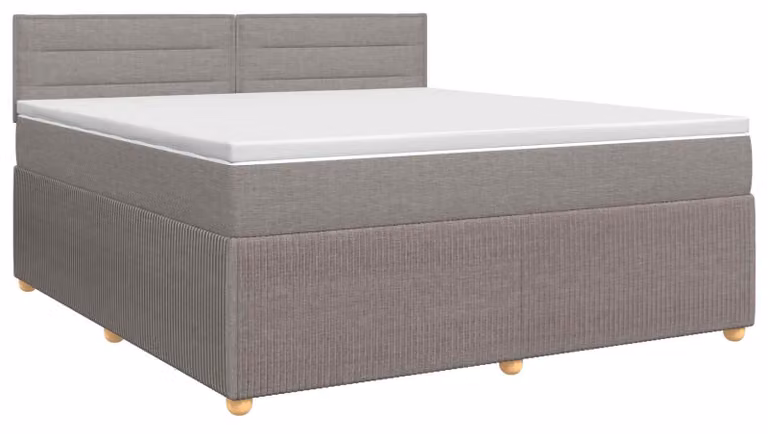 Letto a molle con materasso Taupe 140 x 200 cm in tessuto