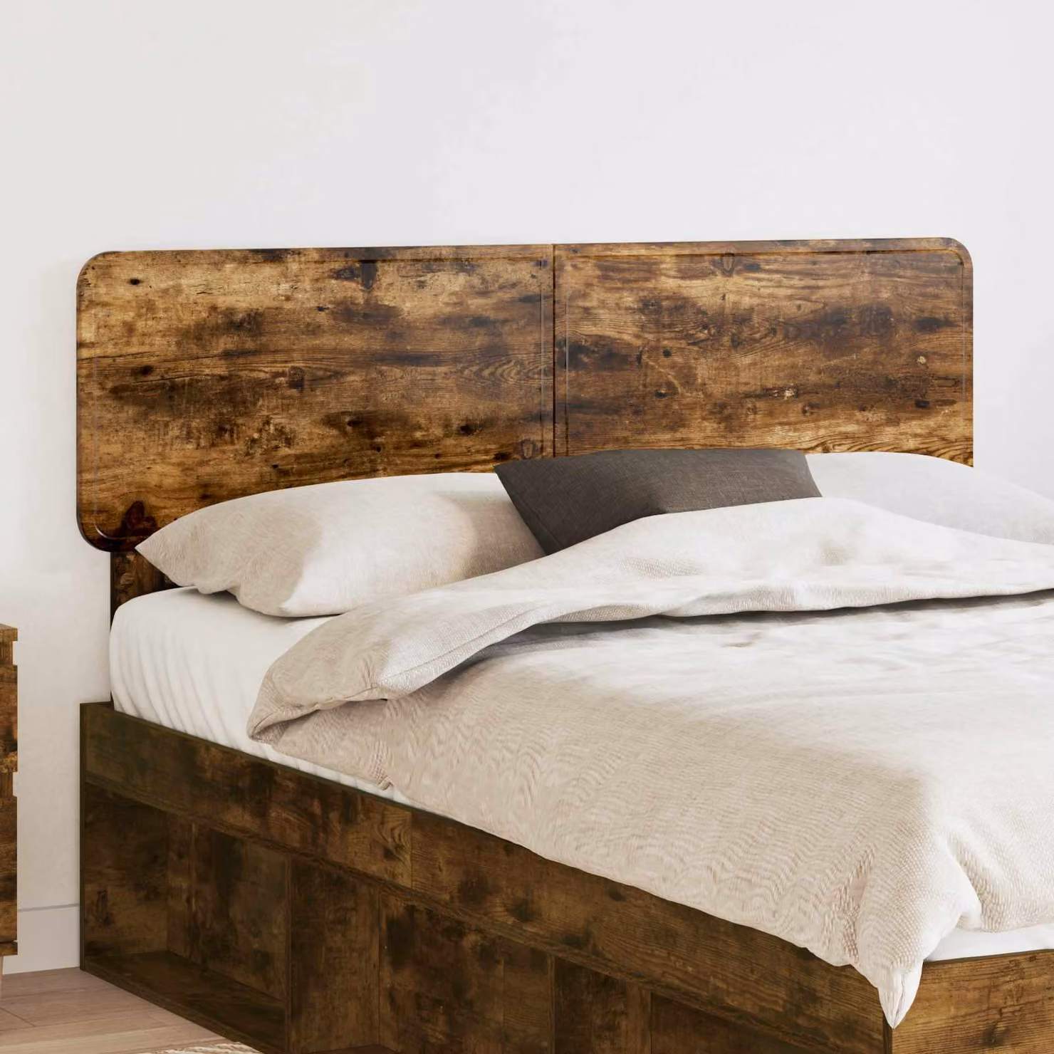 Testiera per letto vidaXL in legno ingegnerizzato rovere fumé marrone