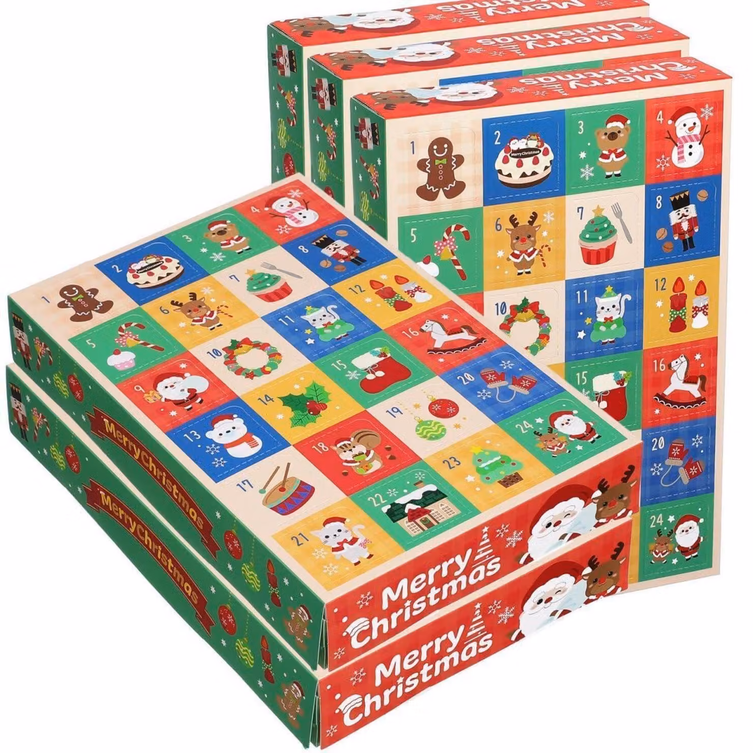 Calendari dell'Avvento da riempire, 5 scatoline di carta, ideali per creare regali personalizzati, perfetti per feste natalizie e dolcetti