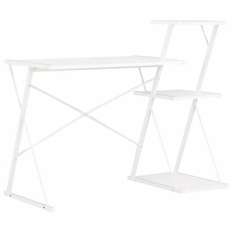 Scrivania con ripiano bianco 116×50×93 cm
