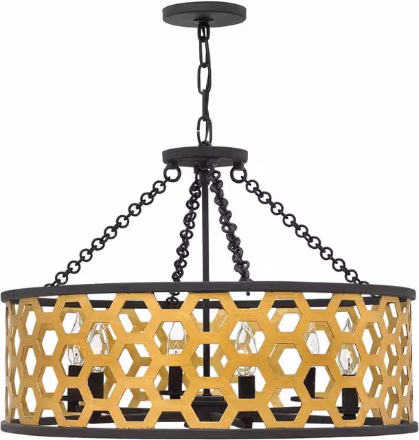 Lampadario Felix Hinkley oro caldo metallo 6xE14 Ø61cm