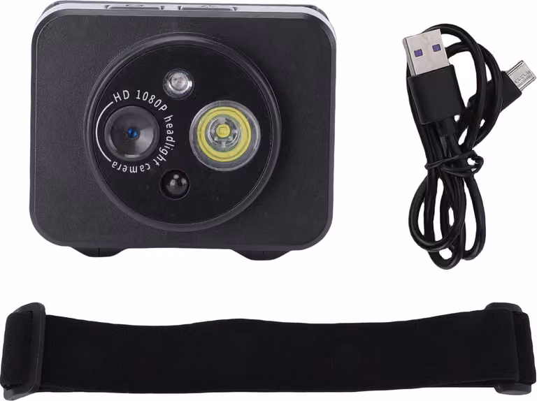 Telecamera montata sulla testa con luce LED, 2 MP, registrazione video 1080P per attività all'aperto, 32 G