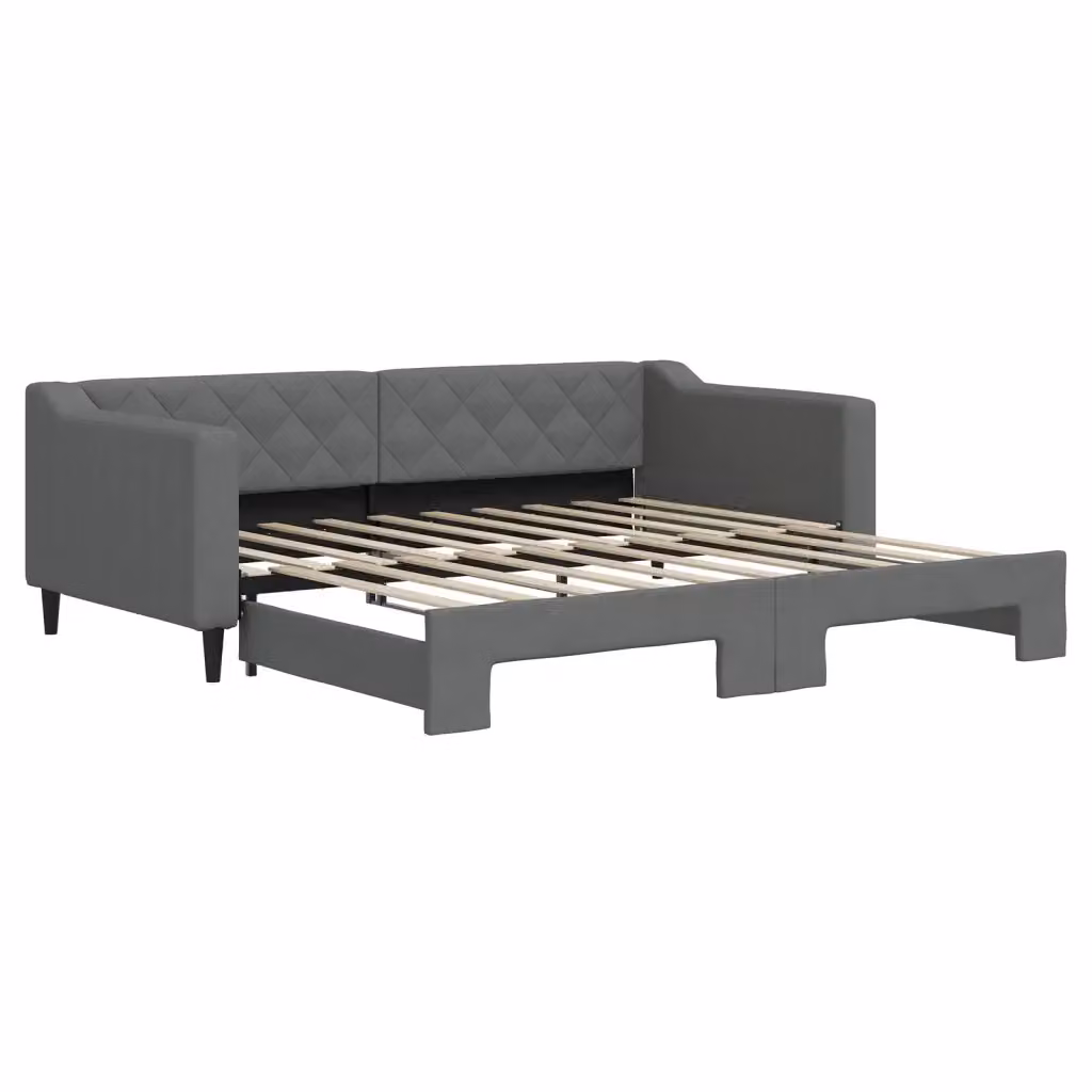 Divano Letto con Letto Estraibile vidaXL Grigio con Rivestimento in Tessuto e Struttura in Legno e Metallo L/P/H: 213 x 90 x 67 cm – 2
