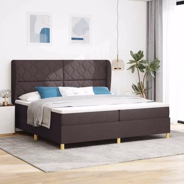Letto ibrido con testiera vidaXL in tessuto marrone L: 200 cm, P: 200 cm, H: 280 cm