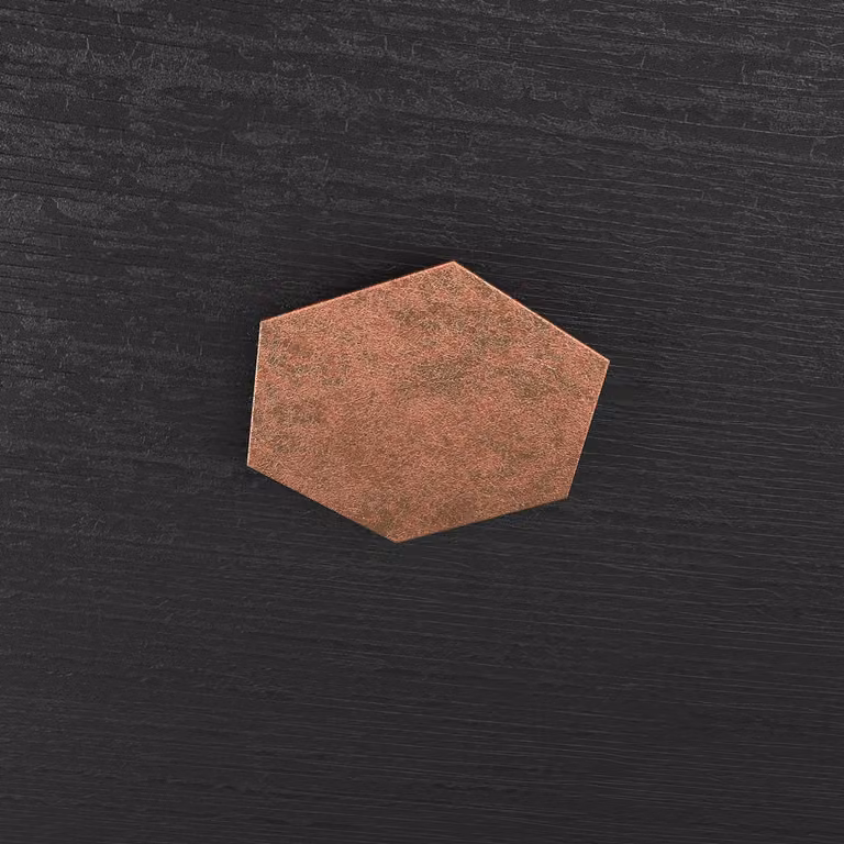 Componente Decorativo Industrial-Minimal Hexagon Metallo Foglia Rame