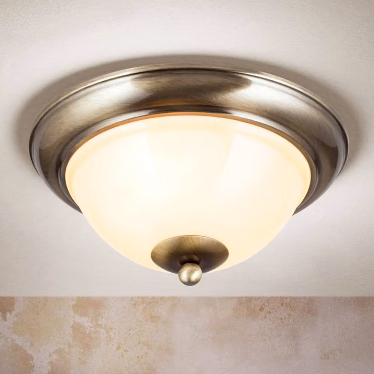 ORION Plafoniera soffitto Austrian Old Lamp, dimmerabile, Bronzo / Ottone antico, Soggiorno / Sala da pranzo, Metallo, Antico, Plafoniera