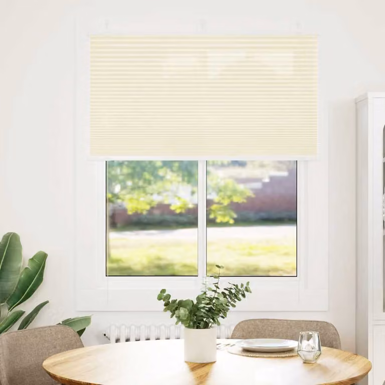 vidaXL Tenda Plissettata Crema 110x150 cm Larghezza Tessuto 109,4 cm