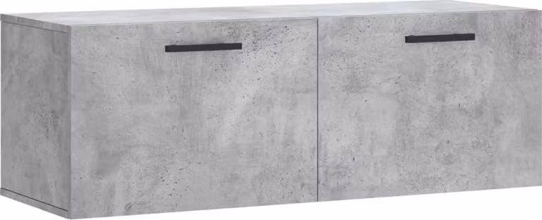Mobile a Parete Grigio Cemento 100x36,5x35 cm Legno Multistrato