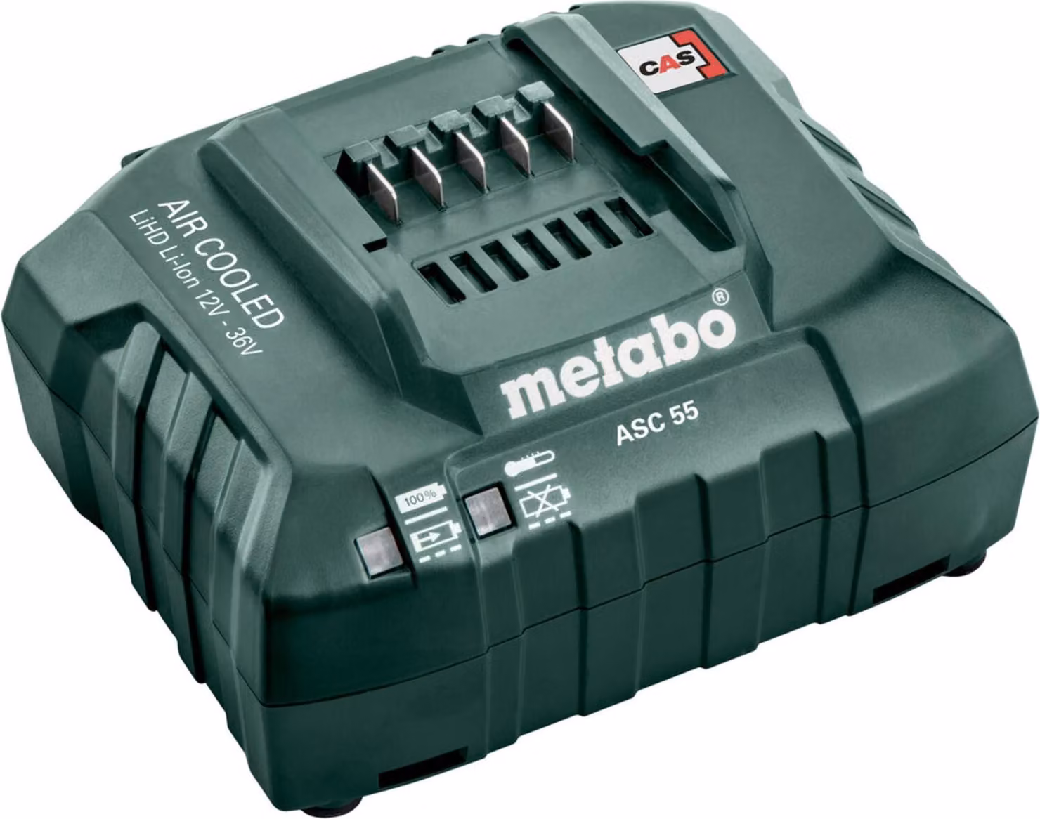 Metabo Ladegerät ASV 55 für Schiebesitz Akkus 12 V - 36 V, Air Cooled Technik