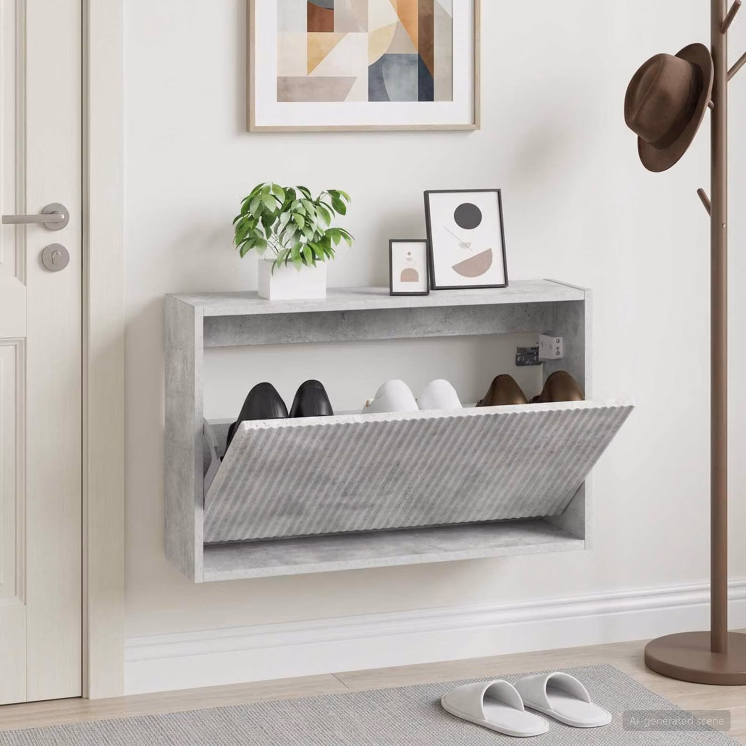 Mobiletto per scarpe da muro vidaXL ARNHEM grigio opaco L: 71 cm, P: 17 cm, H: 43 cm