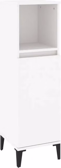Armadio da bagno bianco 30 x 30 x 100 cm mobile portaoggetti pratico design moderno in legno bianco 02_0048407