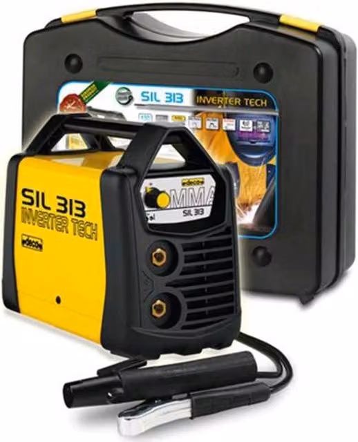 Saldatrice Inverter MMA Trade Shop Sil 313 230/50-60 con Accessori e Valigetta Gialla