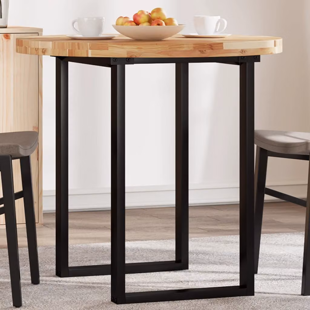 vidaXL Piano Tavolo Rotondo in Legno Massello di Acacia, Marrone, Ø 80 x 4 cm
