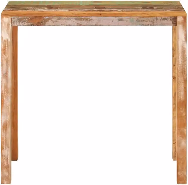 Tavolo da bar rettangolare vidaXL in legno massello rustico multicolore L: 112 cm, P: 55 cm, H: 108 cm