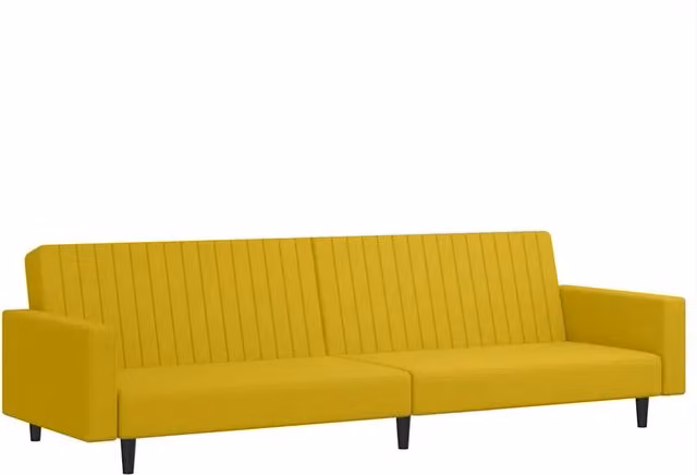 Divano letto | Sof¨¤ letto | Letto singolo a 2 Posti Giallo in Velluto