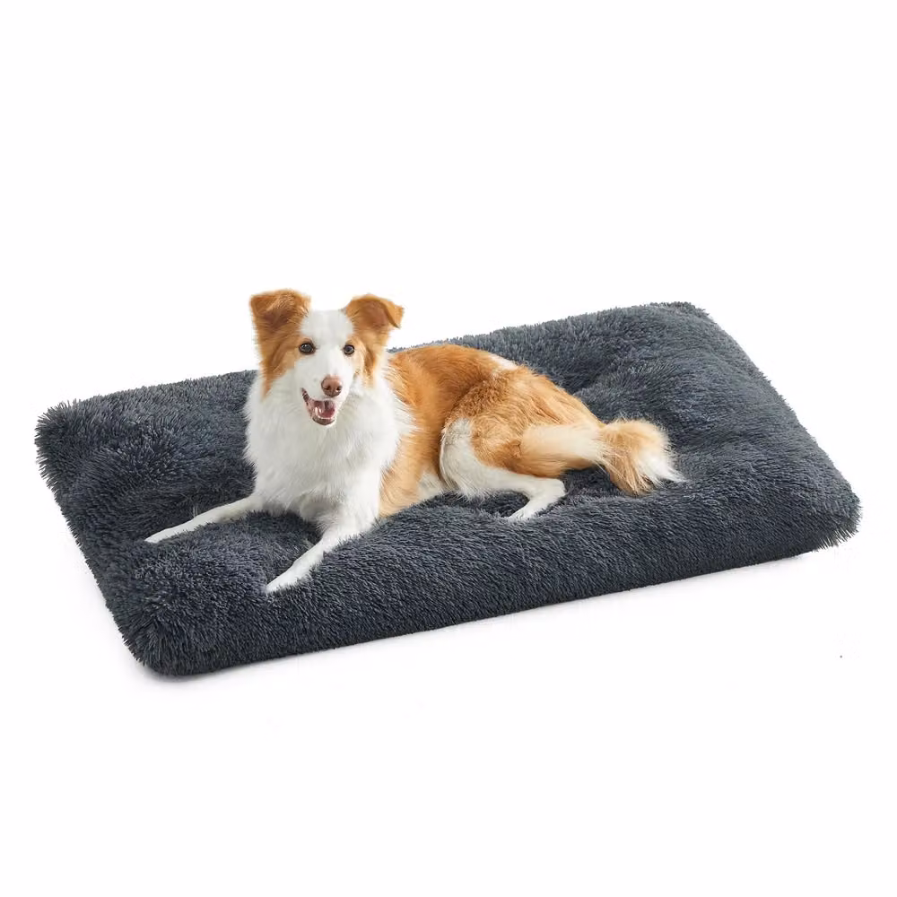 Cuccia per Cani Lunga in Peluche | FEANDREA, Grigio Scuro / 110 x 73 cm
