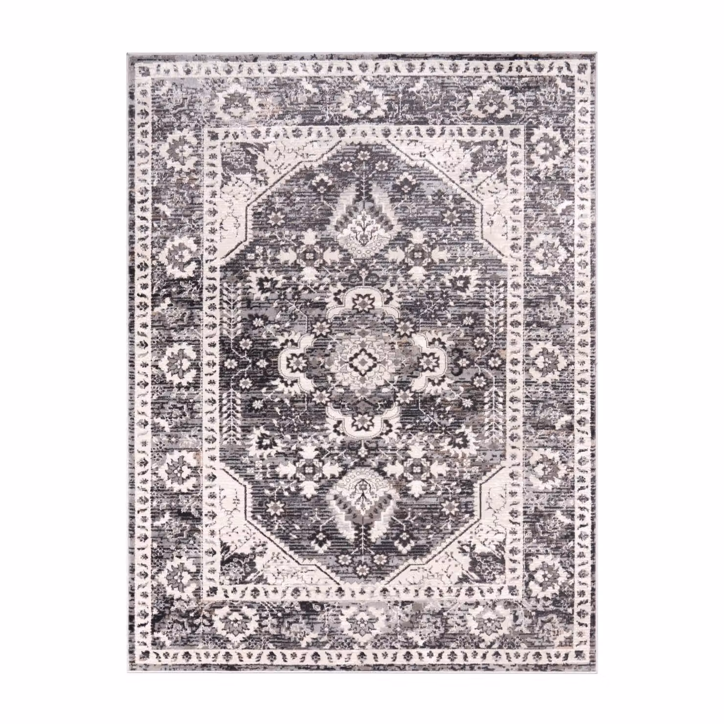 Tappeto Foggy grigio moderno in fibre sintetiche L: 100 cm x P: 60 cm – 2