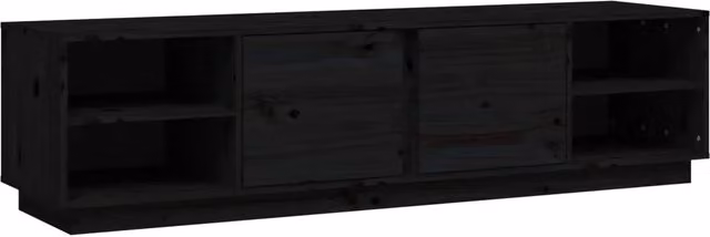Mobile TV | Armadietto TV | Mobile Porta TV Nero 156x40x40 cm in Legno Massello di Pino