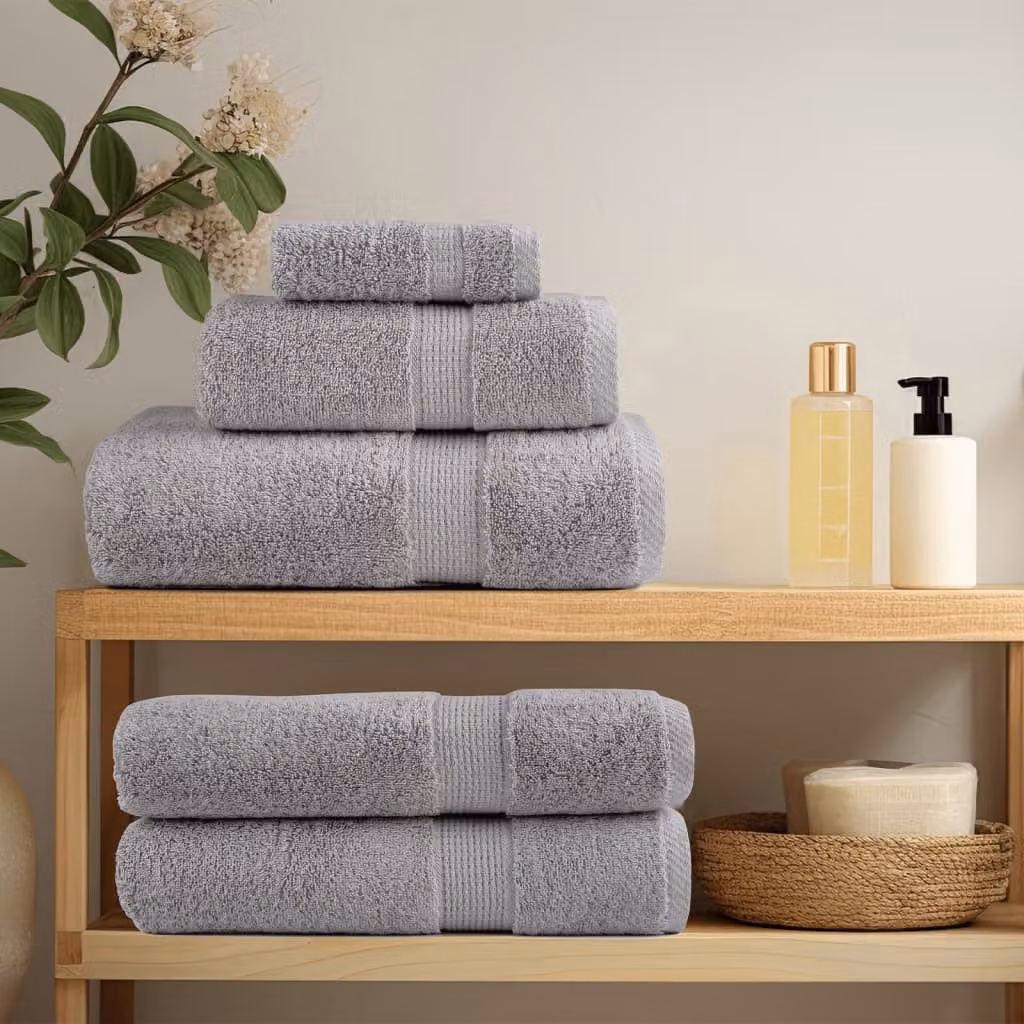 vidaXL Set ASciugamani SOLUND 8 pz Grigio 600 gsm