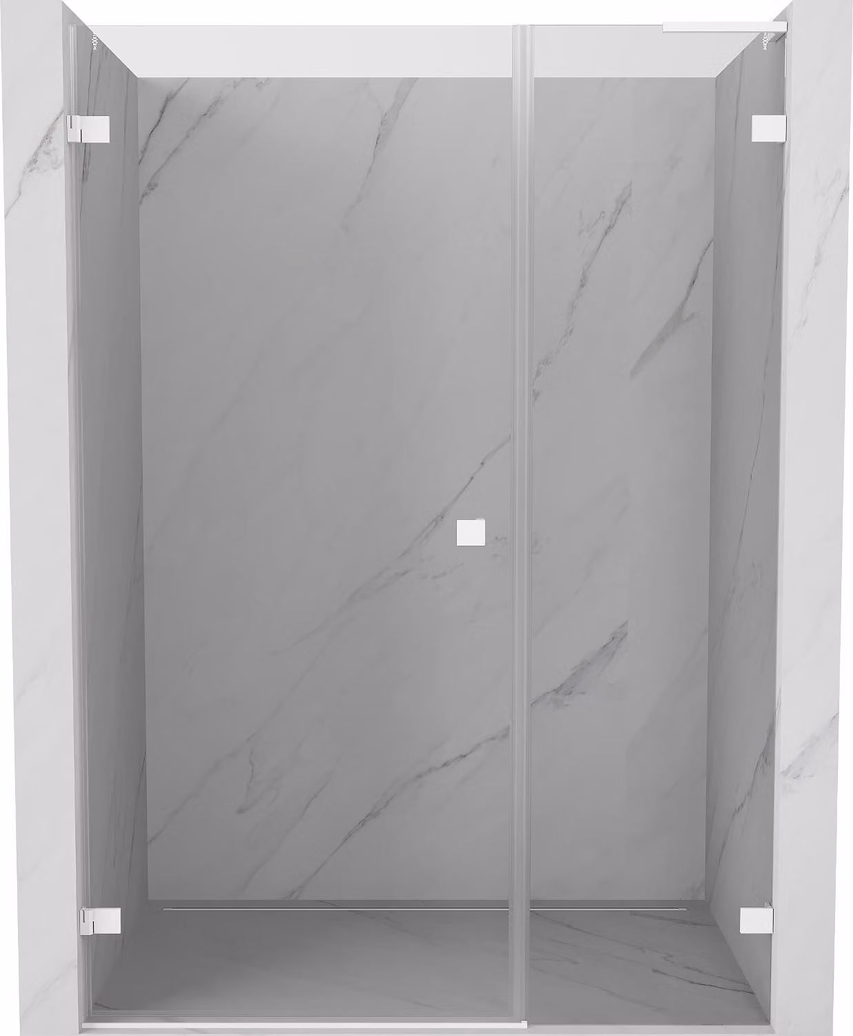 Mexen Lunar-B L porta doccia a battente sinistra 140 cm, trasparente, bianco - 832SL-140-050-20-00-L
