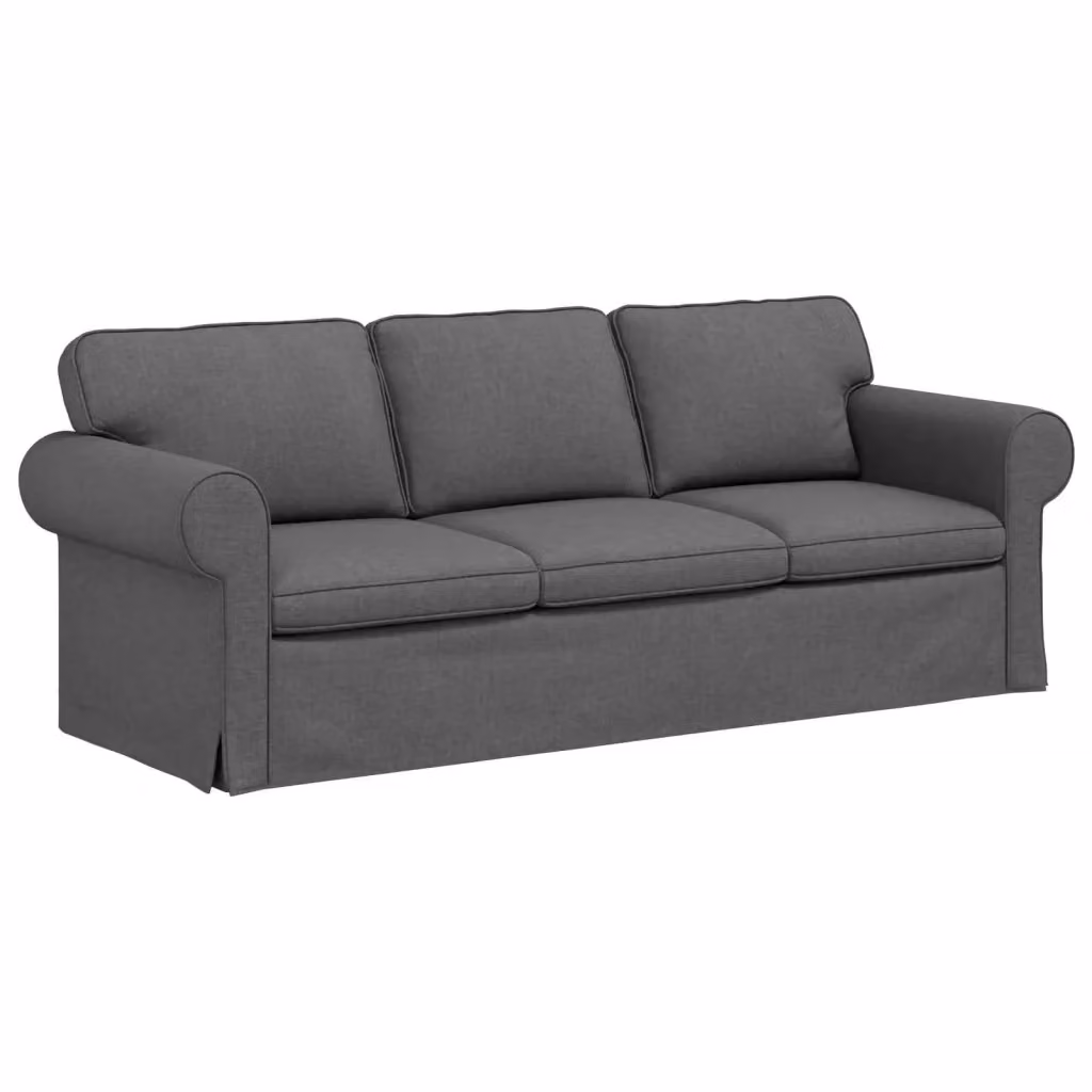 vidaXL Divano Moderno in Tessuto Grigio e Nero con Struttura in Metallo L: 215 cm, P: 82 cm, H: 80 cm – 2