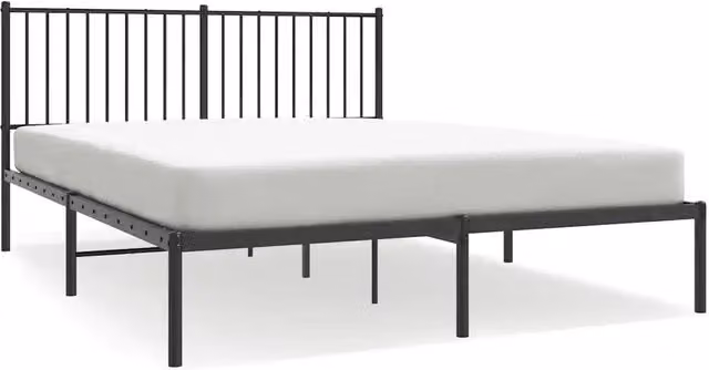 Letto matrimoniale con testiera in metallo nero opaco Design In L: 160 cm, P: 200 cm