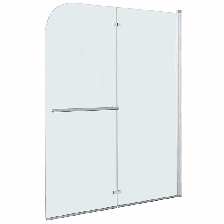 Box doccia pieghevole vidaXL in vetro trasparente e alluminio argento L: 120 cm, P: 140 cm