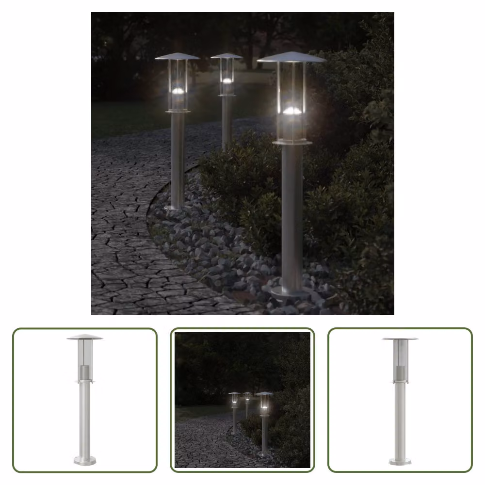 The Living Store luce di percorso argento 60 cm in acciaio inox