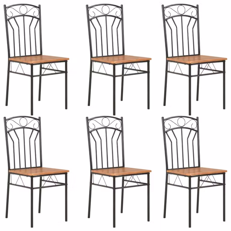 vidaXL Sedie per sala da pranzo 6 pz. MDF marrone