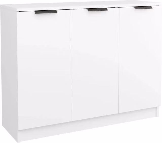 Credenza moderna bianca in legno multistrato per sala da pranzo L: 90,5 cm, P: 30 cm, H: 70 cm