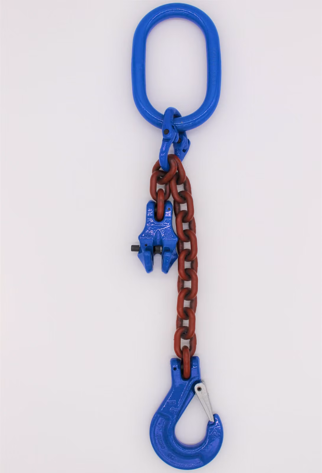 Catena da imbracatura grado 10 a 1 filo 6,0 m 8 mm con accorciamento rosso-marrone