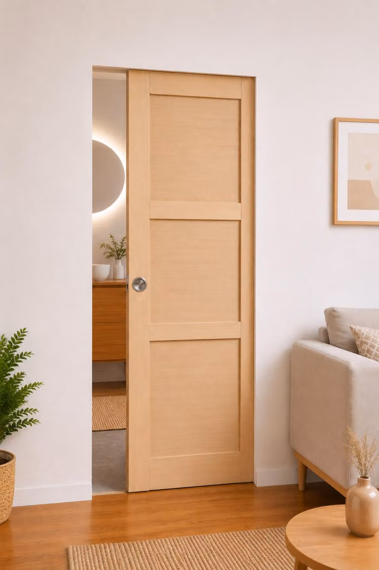 Porta scorrevole in legno Ayous 3 ante H204 x L93 cm, incasso GD MENUISERIES