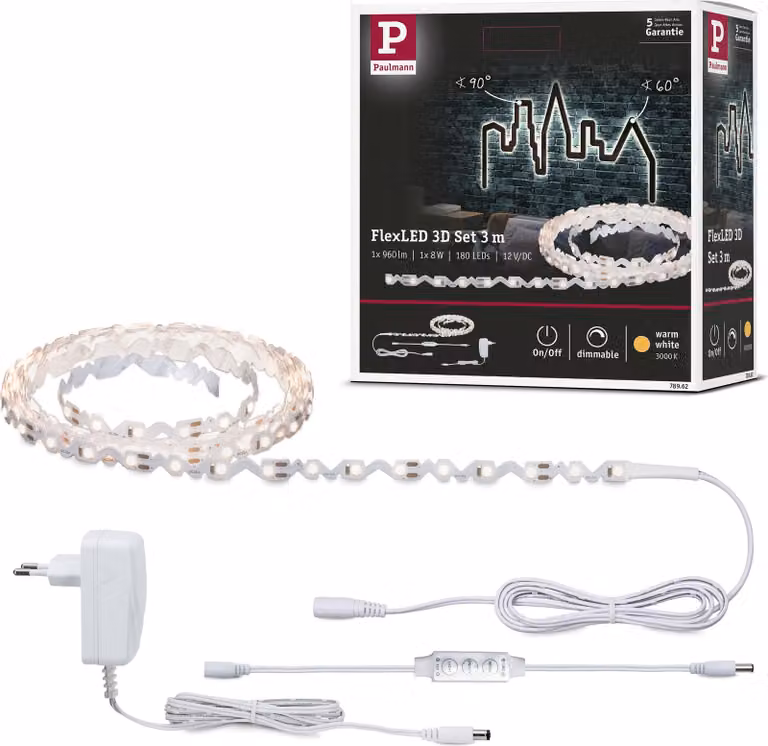 Paulmann FlexLED 3D set base 3m bianco caldo