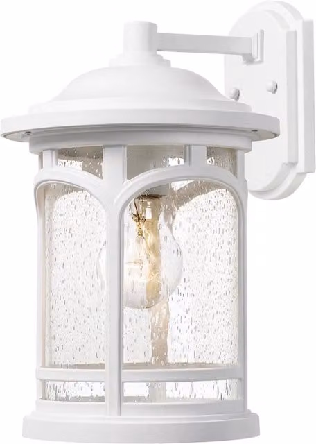 Applique da esterno Marblehead Quoizel colore bianco con vetro trasparente, attacco E27 60W, protezione IP44