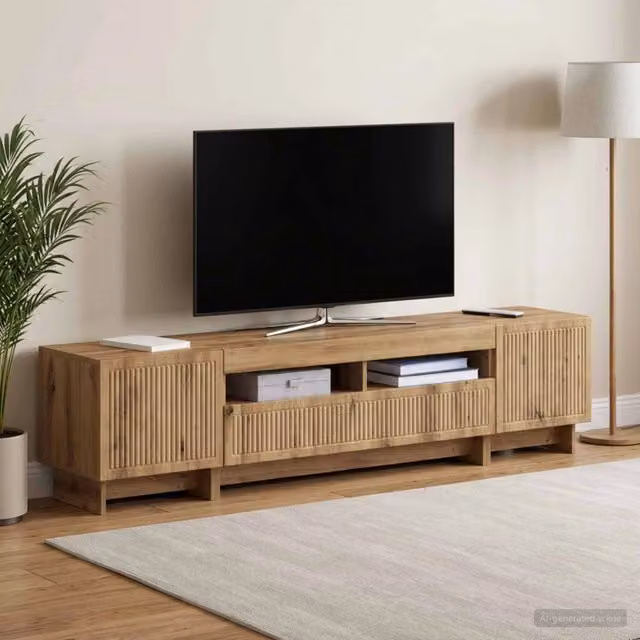 Mobile TV LED a 5 pezzi Rovere Artigianale Legno ingegnerizzato 3416428