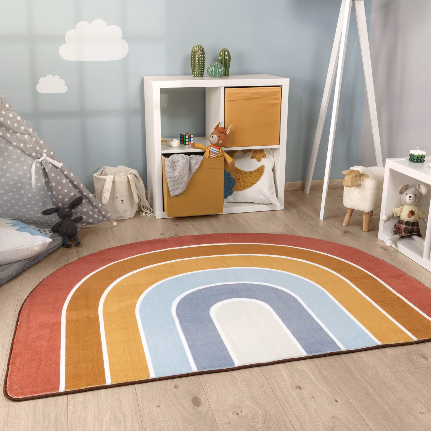 Tappeto lavabile per bambini Loya a forma di arcobaleno multicolore L: 120 cm, P: 160 cm – 4