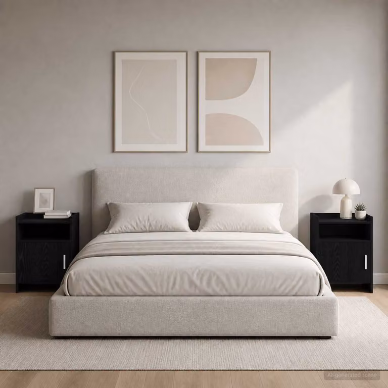 Set di 2 comodini moderni vidaXL in nero opaco, L/P/H: 40 x 36 x 60 cm
