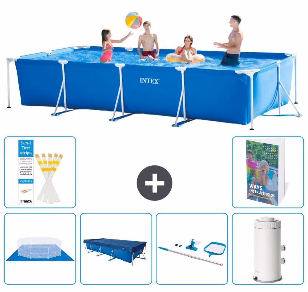Piscina fuori terra rettangolare - 450x220x84 cm - composta da 5 parti - modello S119