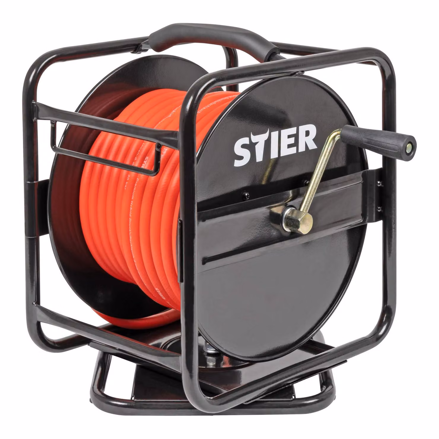 Avvolgitubo per aria compressa STIER con supporto a parete, tubo per aria compressa SBT-30, pressione massima 20 bar, Ø 8 mm, lunghezza estensibile 30 m, facile da avvolgere