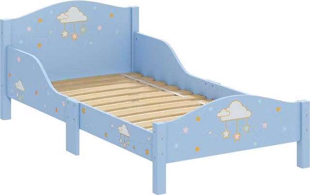 Letto Montessori AIYAPLAY per bambini con sponde e forma a nuvola, blu – 1