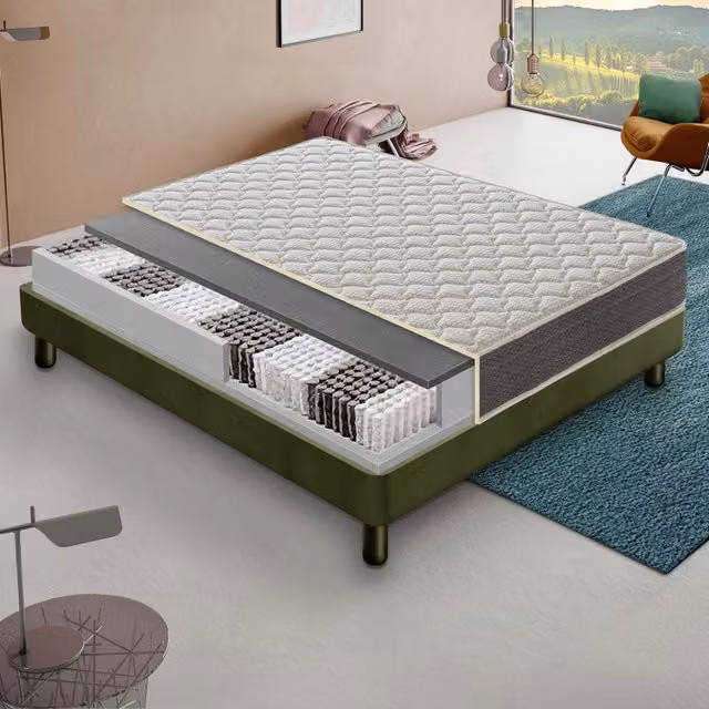 Materasso Singolo Ibrido MaterassieDoghe Modello Luna Antibatterico con Molle Insacchettate H 22 cm, L 80 cm, P 200 cm – 1