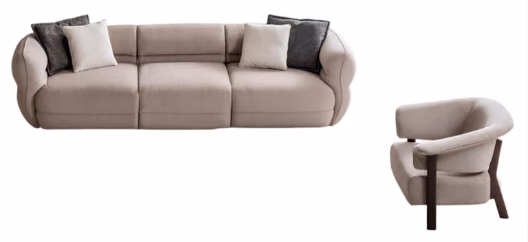 Elegantes Sofa mit Sessel im modernen Stil und hochwertigem Design