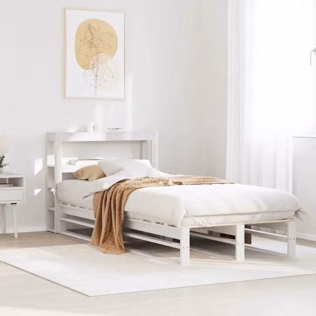 Letto singolo in legno massello di pino bianco vidaXL L: 190 cm, P: 82 cm, H: 81 cm
