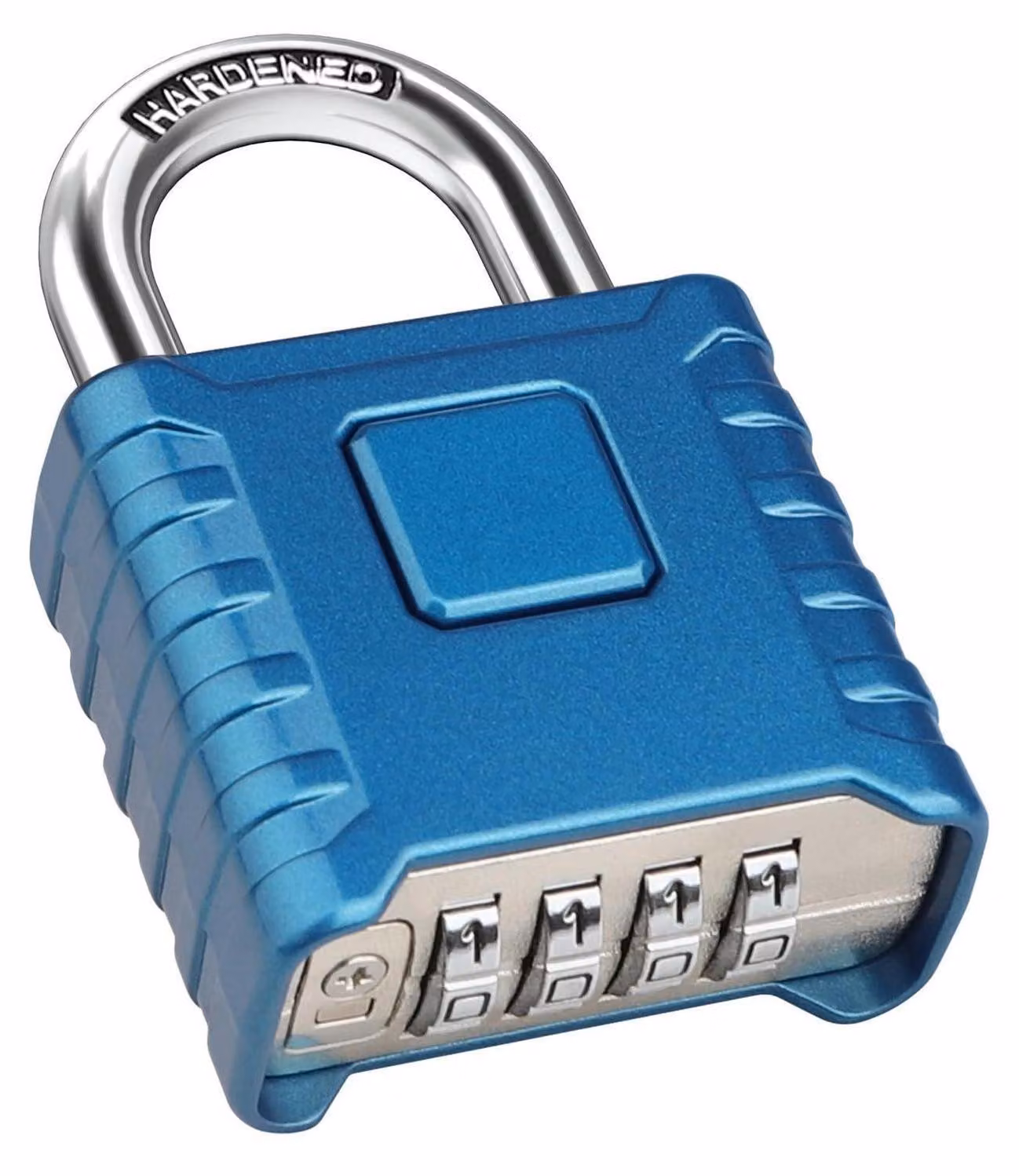 Luchetto numerico a 4 cifre, acciaio inossidabile 304, diametro 52 mm, anello di sicurezza da 8 mm, colore blu, impermeabile, antifurto