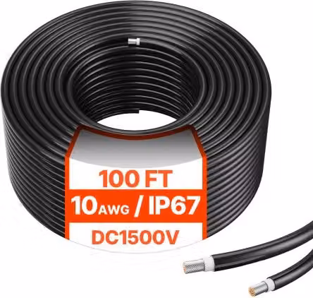 Cavo di prolunga per pannello solare VEVOR nero in rame con protezione impermeabile IP67 6mm²/10 AWG