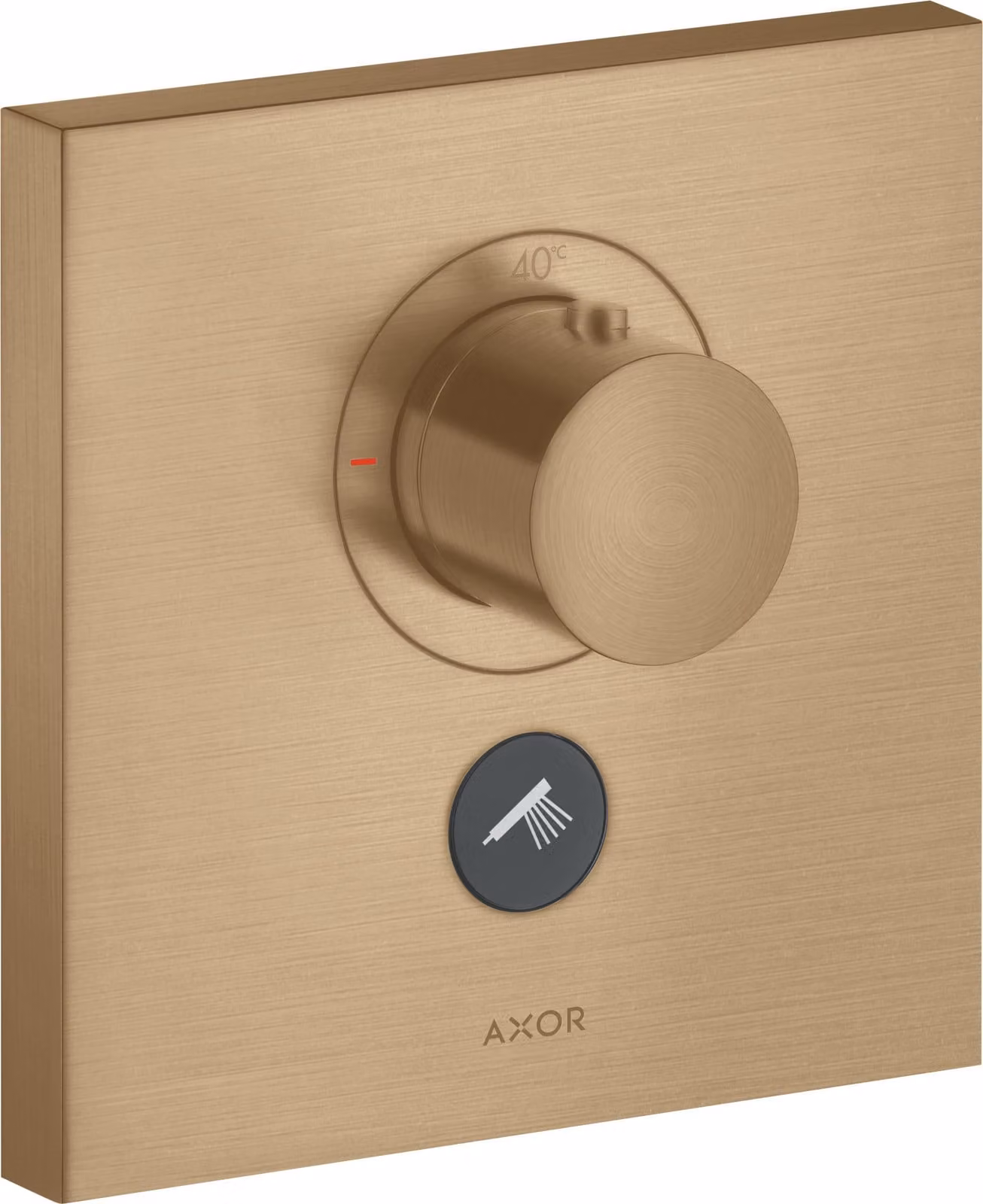 hansgrohe AXOR Starck ShowerSelect Thermostat carré à débit élevé encastré pour 1 consommateur et 1 prise supplémentaire, 36716140, 36716140