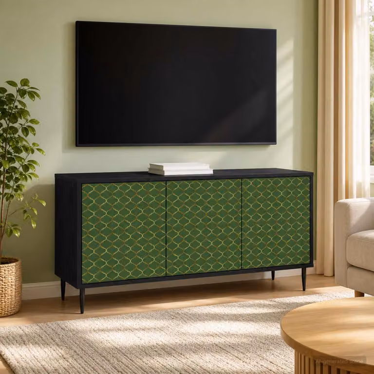Mobile TV GELEEN vidaXL, Rovere Nero e Nero, L 102 x P 33 x H 51 cm
